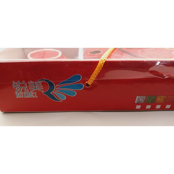 Wing Hop Fung Teas Gift Set Red and Black Roses Ceramic Tea Service for 4 - Picture 14 of 14